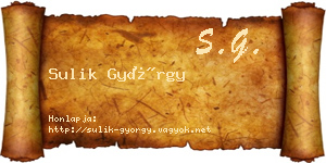 Sulik György névjegykártya